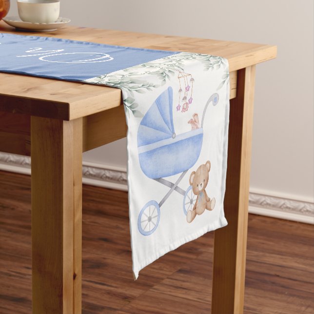 Oh Boy Baby Stroller And Mobile Party Table Runner (In Situ)