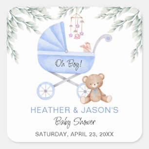 Oh Boy Baby Stroller and Mobile Shower Square Stic Square Sticker