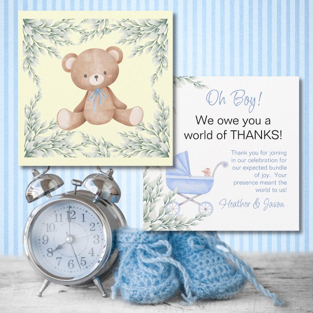 Oh Boy Baby Stroller Flat Thank You Card (Creator Uploaded)