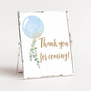 Oh Boy Balloon Baby Shower Thank you for Coming Poster