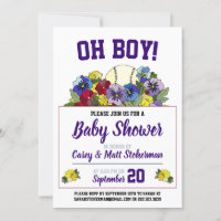 Oh Boy Baseball in Flowers Baby Shower