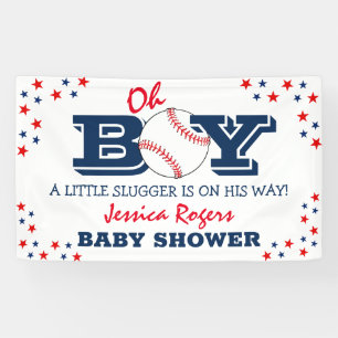 'Oh Boy' Baseball Sport Baby Shower Banner