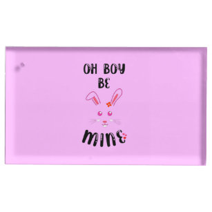 Oh Boy Be Mine Bestie Bunny Couple Love Valentine Place Card Holder