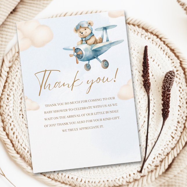 Oh Boy,  Bear Baby shower boy Thank You Card (Creator Uploaded)
