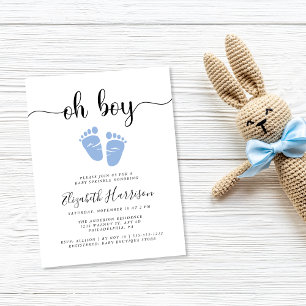 Oh Boy Blue Baby Sprinkle Invitation Postcard