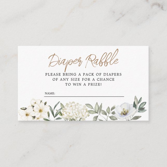 Oh Boy Blue Balloon Diaper Raffle Enclosure Card (Front)