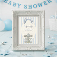 Oh Boy Blue Bow Carousel Diaper Raffle
