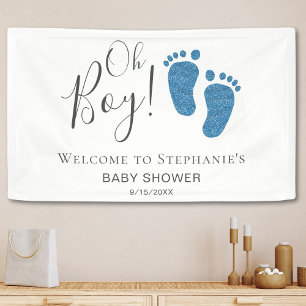 Oh Boy Blue Feet Baby Shower Welcome Banner