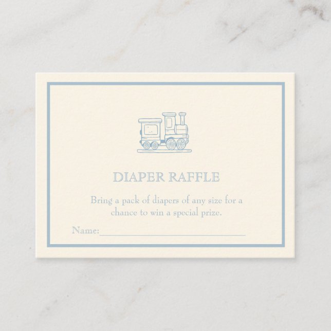 Oh boy Blue Ribbon Cute Elegant Diaper raffle Enclosure Card (Front)
