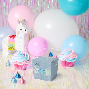 Oh Boy Blue Watercolor Diaper Baby Shower Favour Box