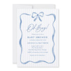 Oh Boy Blue Wavy Ribbon Bow Baby Shower