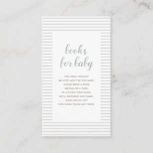 Oh Boy Boho Blue & Beige Minimalist Books For Baby Enclosure Card