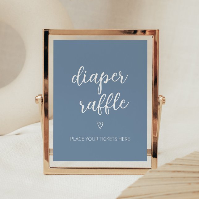 Oh Boy Boho Minimalist Baby Shower Diaper Raffle Poster (Boho Minimalist Baby Shower Diaper Raffle Sign)