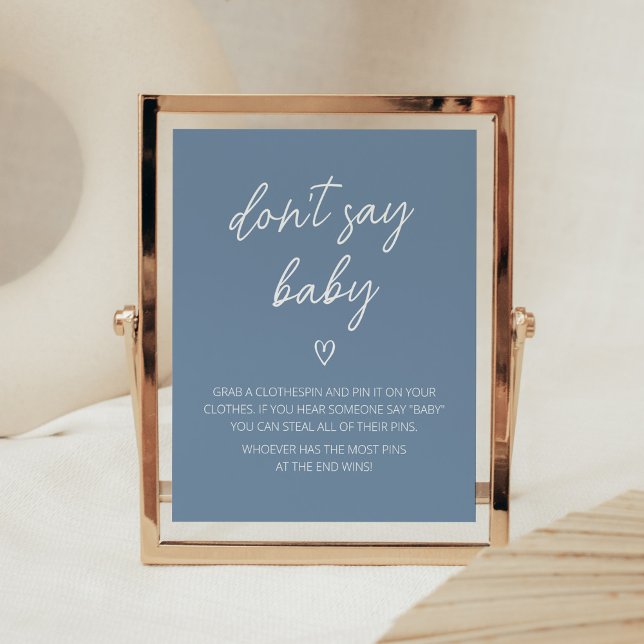 Oh Boy Boho Minimalist Baby Shower Don't Say Baby Poster (Boho Minimalist Baby Shower Don't Say Baby Sign)