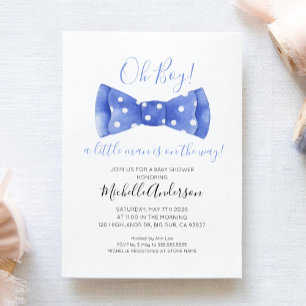 Oh Boy Bow Tie Baby Shower Invitation