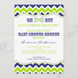 OH BOY Bow Tie Boy Baby Shower Invite