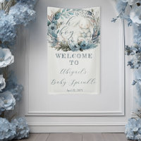 Oh Boy Bunny Rabbit Blue Floral Baby Sprinkle