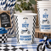 Oh Boy Chequered Dirt Bike Baby Shower