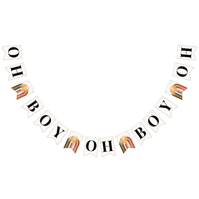 Oh Boy Colourful Rainbow Sun Baby Shower  Bunting (All)