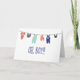 Oh, boy!   Congratulations on baby greeting card