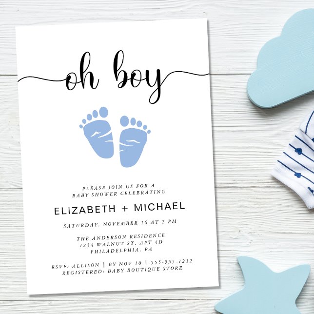 Oh Boy Couples Baby Shower Invitation (Creator Uploaded)