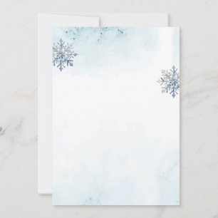 Oh Boy Cute Blue Deer Snowflake Baby Boy Shower  Invitation