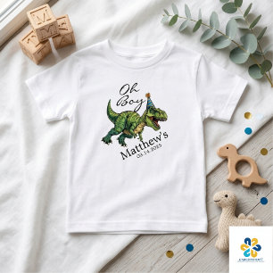 Oh Boy! Cute Dinosaur Baby Shower T-Shirt