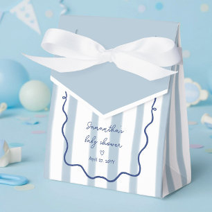 Oh Boy Cute Modern Dusty Blue Baby Shower Favour Box