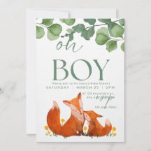 Oh boy cute Safar floral fox baby shower  