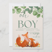 Oh boy cute Safar pink floral fox baby shower 