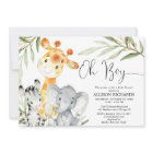 Oh boy cute Safari animal greenery boy baby shower