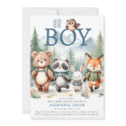Oh Boy Cute Woodland Animal Hiking Boy Baby Shower