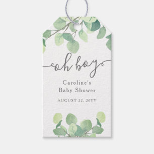 Oh Boy Eucalyptus Baby Shower Favour Gift Tags