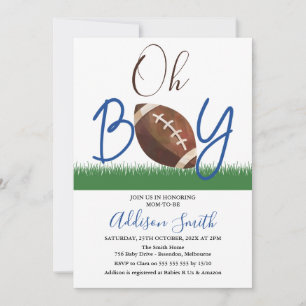 Oh Boy Football Baby Shower Invitation