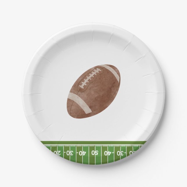 Oh Boy football Baby shower plate (Front)