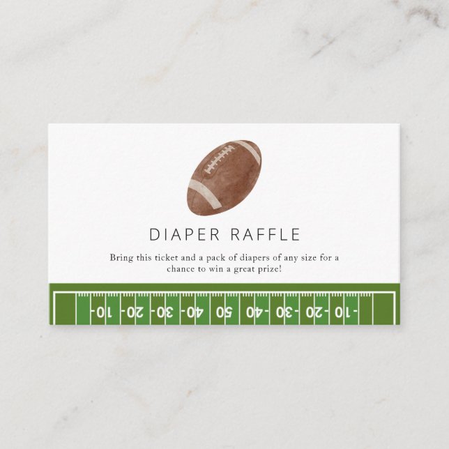 Oh Boy football Baby shower raffle Enclosure Card (Front)