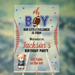 Oh Boy Football Theme Birthday Acrylic Sign