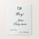 oh boy girl baby shower add name date year venue e jigsaw puzzle<br><div class="desc">editable design</div>