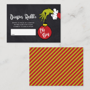 Oh Boy Grinch Baby Shower Diaper Raffle Enclosure Card
