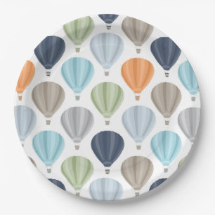 OH BOY Hot Air Balloons Pattern Paper Plate