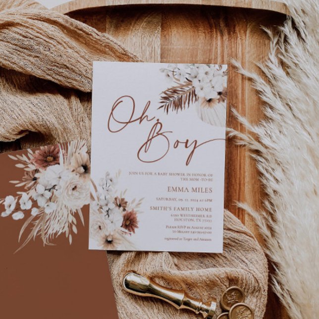 Oh Boy Invitation Boho Baby Shower Invitation (Creator Uploaded)