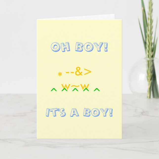 Oh Boy!  It's a Boy! Card (Front)