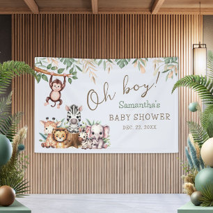 Oh Boy Jungle Safari Baby Shower Banner