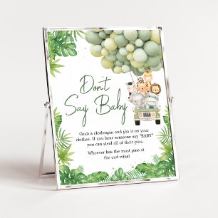 Oh Boy Jungle Safari Baby Shower Don't Say Baby Poster
