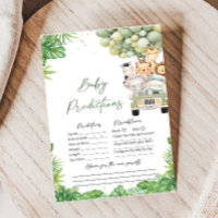Oh Boy Jungle Safari Shower Baby Predictions Game