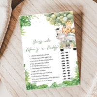 Oh Boy Jungle Safari Shower Guess Who Game
