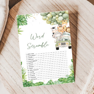Oh Boy Jungle Safari Shower Word Scramble Game