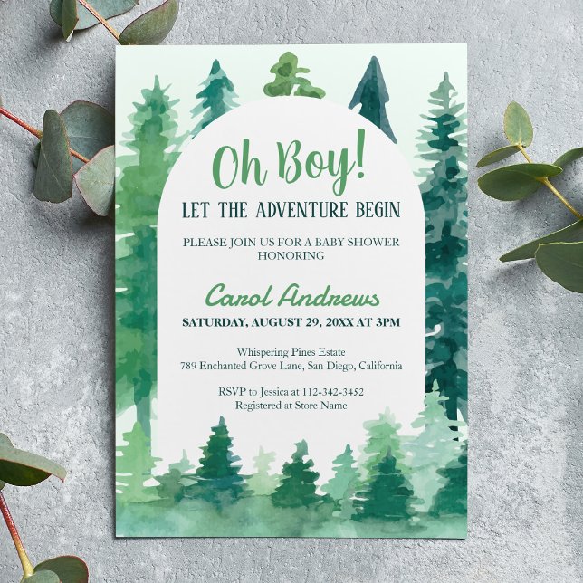 Oh Boy! Let the Adventure Begin Baby Shower Invitation (Creator Uploaded)