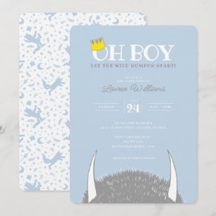 Oh Boy   Let the Wild Rumpus Start Baby Shower Invitation