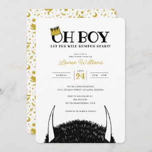 Oh Boy   Let the Wild Rumpus Start Baby Shower Invitation